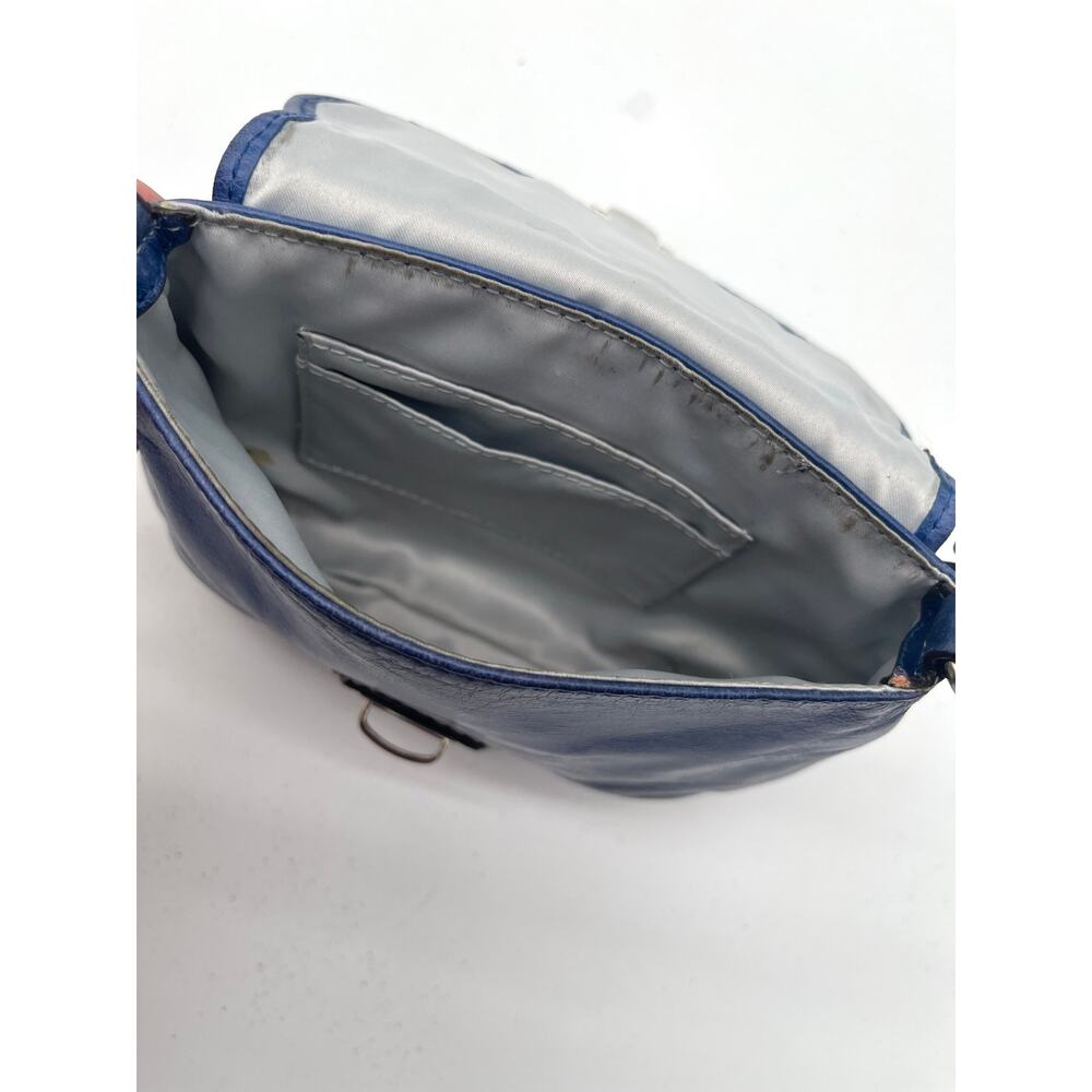 COACH Poppy Leather Push Lock Mini Bag, Purple Blue - Picture 9 of 9